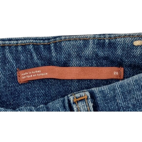 Pilcro Jeans Womens 28 Blue Denim High Rise Wide Leg Crop Stretch Made In Turkey - Picture 5 of 11